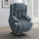 Beca - Upholstered Power Lift Recliner With Cupholders And USB Charging by HouseOfZazla