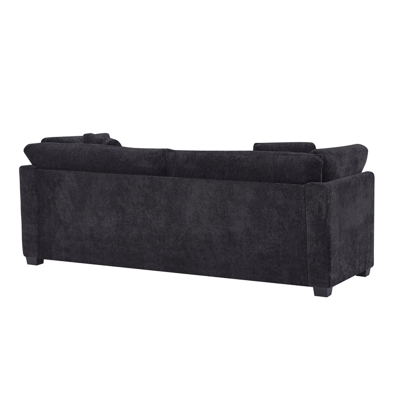 83.50" Modern Flared Arms Sofa (Black), photo 4 of 10