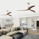 52" Solid Wood Blades Ceiling Fan with Light and Remote Control by HouseOfZazla