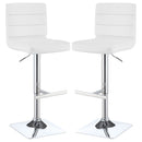 Fresco - Upholstered Adjustable Bar Stool (Set of 2) - White