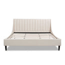 Aspen - King Vertical Tufted Headboard Platform Bed Set - Light Beige by HouseOfZazla