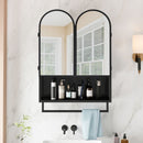 Double Arched Mirror Wall Cabinet With 2 Doors, Featuring Adjustable Shelves And Towel Rack by Unique Piece Furniture
