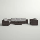 Stylish Rattan Wicker Person Seating Group With Premium Sunbrella Cushions Perfect For Outdoor Entertaining