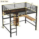 Full Size & Loft Bed With L-Shaped Desk And Shelves - Black by Unique Piece Furniture