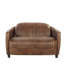 Brancaster Grain Leather Loveseat - Brown by HouseOfZazla