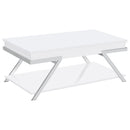 Briana - 2 Piece Coffee And End Table Set With Lift Top Legs - Gloss White by HouseOfZazla