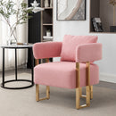 Modern Decorative Chair Teddy Fleece Upholstered And Metal Foot by Unique Piece Furniture