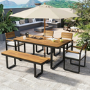 6-Piece Outdoor Dining Set with Acacia Wood by HouseOfZazla