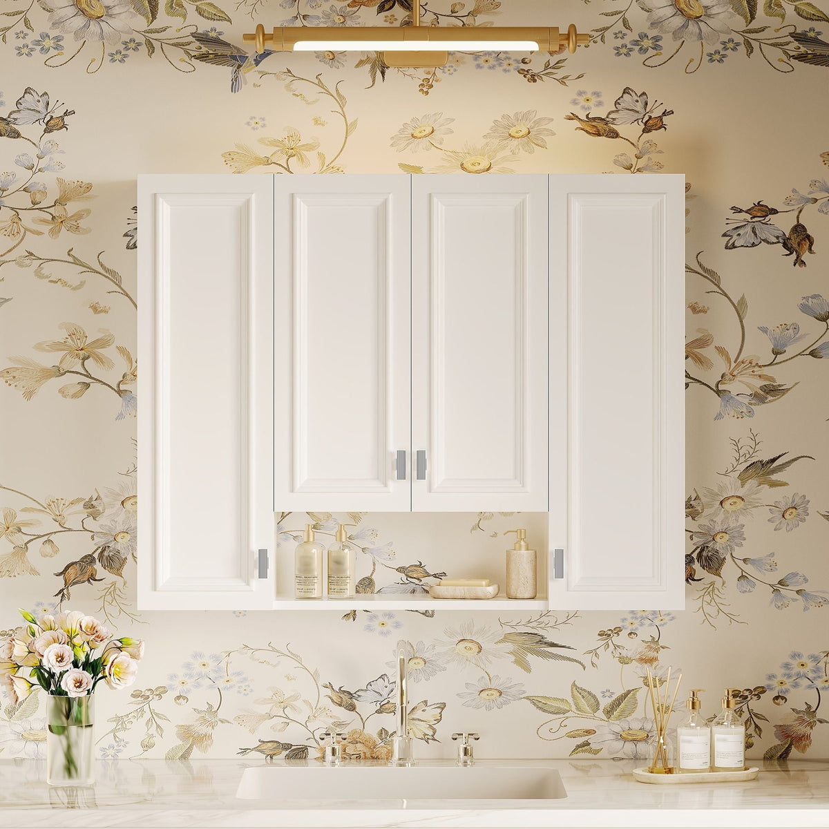 Wall Mounted Bathroom Cabinet With 5 Adjustable Shelves, photo 35 of 40