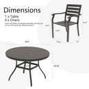 5 Pieces Outdoor Patio Dining Set with Stackable Metal Chairs and Round Table by HouseOfZazla