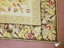 9' X 11' Handmade Chinese Needlepoint Wool Floral Rug Carpet Rose Garden Chic