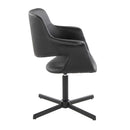 Vintage Flair - Mid-Century Modern Swivel Chair With X - Pedestal - Black by HouseOfZazla