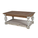 Rectangle Coffee Wooden Coffee Table, French Country Coffee Table - Brown / Antique White by HouseOfZazla