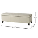Upholstered PU Leather Storage Ottoman with Solid Wooden Legs by HouseOfZazla