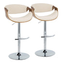 Curvo - Mid Century Modern Adjustable Barstool With Swivel With Rounded T Footrest (Set of 2) by HouseOfZazla