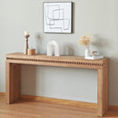 Rustic Manufactured Wood Console Table with Beaded Accent