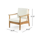 Emmry Outdoor Acacia Wood Club Chair