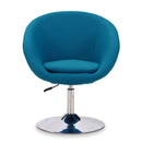 Modern Upholstered Swivel Lounge Chair With Base And Adjustable Height - Blue by HouseOfZazla