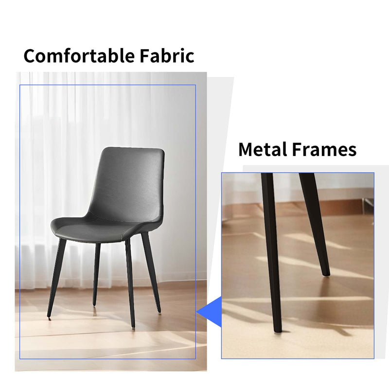 Dining Table with Sintered Stone Tabletop and Metal Legs, 63' Rectangular Modern Kitchen & Dining Room Table With 4 Dining Chairs