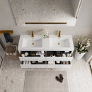 60" Wall-Mounted Bathroom Vanity with Sink, Floating Storage Cabinet by HouseOfZazla