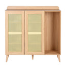 43" Tall Accent Cabinet Chests with 2 Doors, Oak
