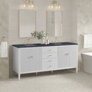 James Martin Myrrin 72" Double Bathroom Vanity, Bright White