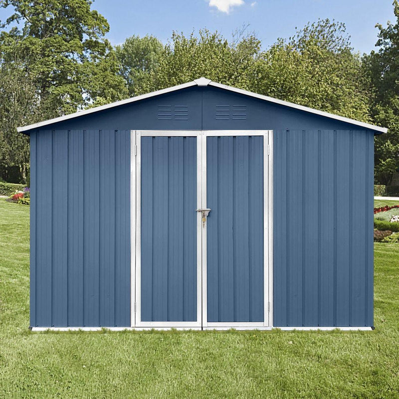 Metal garden sheds 10ftx12ft outdoor storage sheds blue