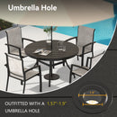 5 Pieces Outdoor Patio Dining Set with Stackable Metal Chairs and Round Table by HouseOfZazla