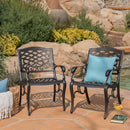 Luminea Outdoor Aluminum Dining Chair with Scroll Design