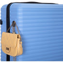 3 Piece Luggage Sets ABS Lightweight Suitcase with Two Hooks, Spinner Wheels, TSA Lock, (20/24/28) LIGHT BLUE