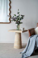 Square Side Table With Pedestal Base by HouseOfZazla