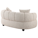 Whitney Contemporary Channel Tufted Boucle Upholstered Loveseat