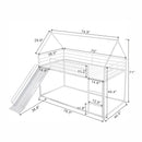 Twin Over Twin House Bunk Bed With Ladder And Slide by Unique Piece Furniture