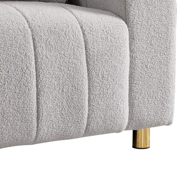81.89"Teddy Large Modern Sofa with Gold Metal Legs,3 Seater Upholstered Sofa Love Seats Furniture for Bedroom, Apartment