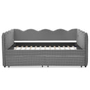 Gingham Daybed With USB Charging Port, Wave-Shaped Design
