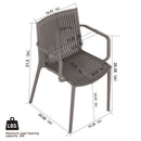 4 Modern Stackable Plastic Armchair Matched With Round Table