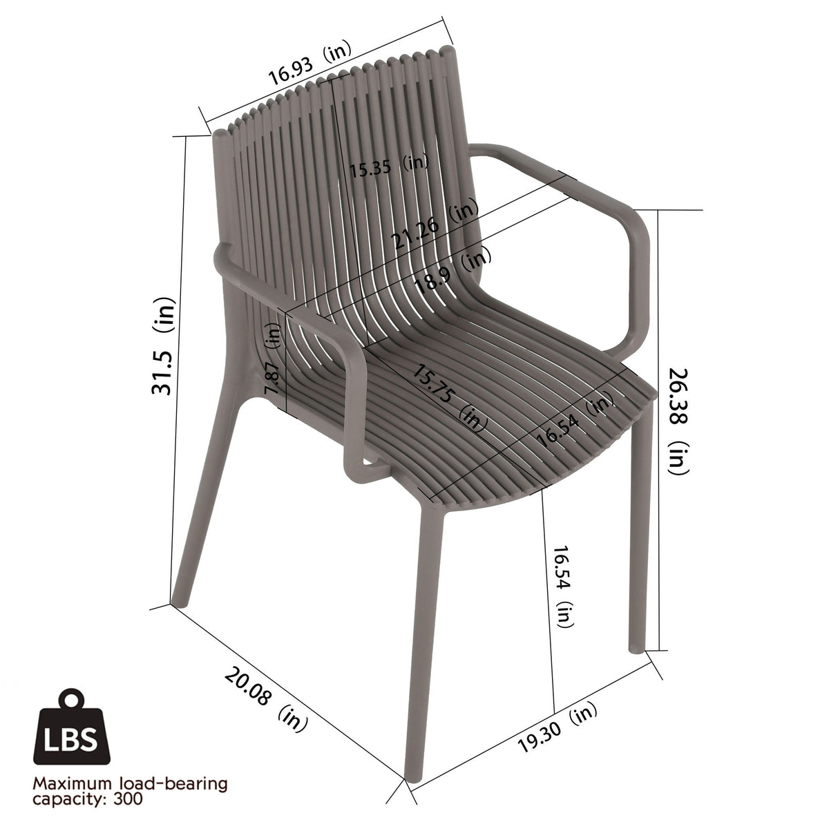4 Modern Stackable Plastic Armchair Matched With Round Table, photo 24 of 31
