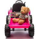 Ride on Tractor with Trailer,24V Battery Powered Electric Tractor Toy, 200wx2motor 1.86-4.97MPH/Remote Control,electric car for kids,Three speed adjustable,USB,MP3, Bluetooth,LED light, safety belt