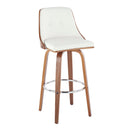Gianna - Mid Century Modern Fixed Height Barstool With Swivel With Round Footrest (Set of 2)