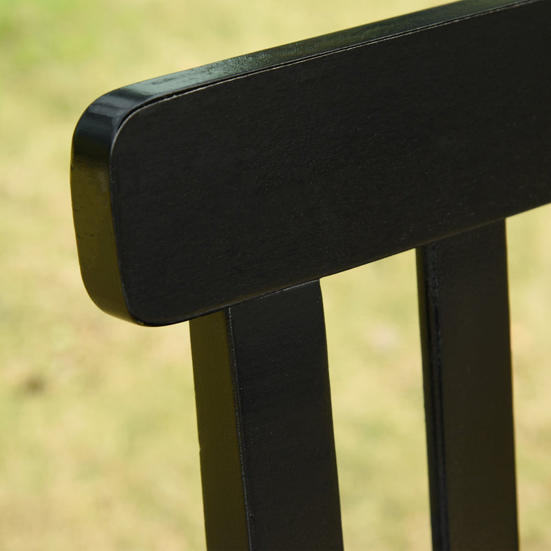 2-Seater Hanging Porch Swing Outdoor Patio Swing Chair Seat with Slatted Build and Chains, 440lbs Weight Capacity, Black