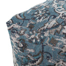 Anita - Square Pouf Ottoman And Floor Cushion - Blue by HouseOfZazla