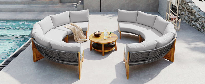 6 - Person Outdoor Seating Group with Cushions and A Coffee Table