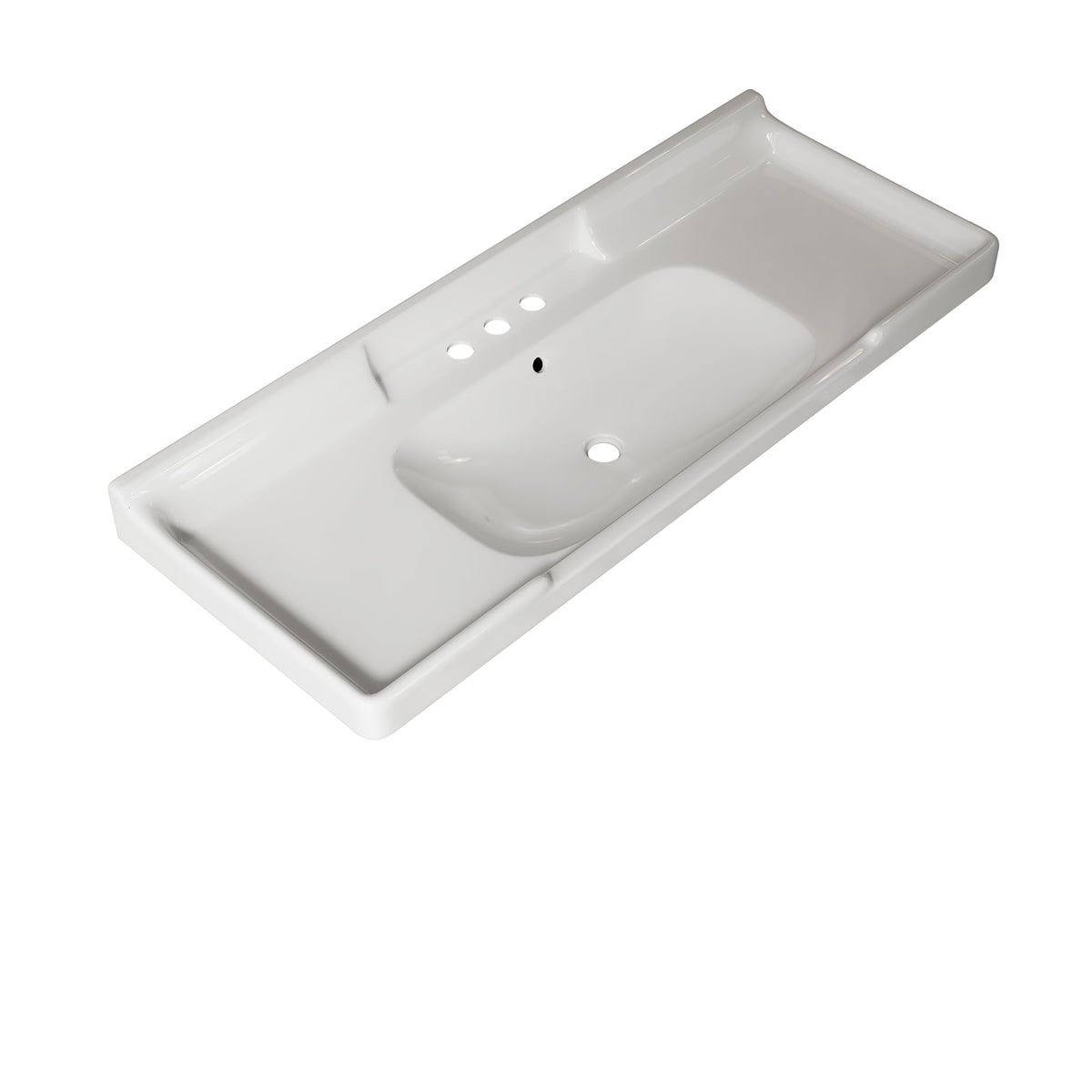 VICI 48" Bathroom Ceramic Basin with 3 Pre-Drilled Holes, photo 2 of 10