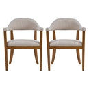 Wood Frame Upholstered Dining Chairs with Armrests (Set of 2) by HouseOfZazla
