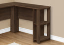Computer Desk, Home Office, Corner, Storage Shelves, L Shape, Walnut by HouseOfZazla