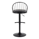 Riley - Farmhouse Adjustable Height Barstool With Swivel With Rounded T Footrest (Set of 2)