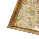 Set of 2 Square Acacia Wood Mirrored Trays