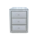 3-Drawer Mirrored Nightstand Bedside Table