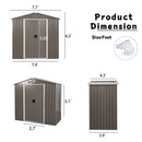 8Ft x 4Ft Outdoor Metal Storage Shed - Gray by HouseOfZazla