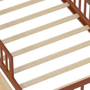 Bed With Headboard Storage Rack, 2 Under Bed Drawers, 3 Side Guardrails For Safety by HouseOfZazla